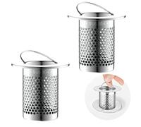 KIRZAX 2 Piezas Filtro Fregadero Acero Inoxidable,5.5x5cm Tapon Fregadero Cocina,Atrapa Pelos Ducha, Filtro Desague Fregadero, Filtro de Drenaje de Suelo de para Cocina Baño y Balcón