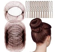 KIRZAX 20 Piezas Redecilla Pelo Invisibles con 40 pcs Horquillas, Redecillas de Pelo Invisibles, Redecilla Moño Ballet,Mallas Elásticas,para Hacer Bollo de Pelo, Bailarina de Ballet(Café)