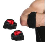 KIRZAX 2PCS Cinta de Codo Tenista, Codera Epicondilitis Golf,Coderas Epicondilitis con Almohadilla EVA, Coderas de Golfista Ajustable y Antideslizante,Codera Epicondilitis Hombre y Mujer(Negro Rojo)