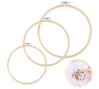 KIRZAX 3 Pcs Bastidores para Bordar, Aro de Bordado de Madera para Punto de Cruz,Bastidor Bordado Sin Rebabas,Marcos de Punto Ajustables, Redondo Bastidor de Bordar Para DIY Hecho a Mano (10/15/17cm)