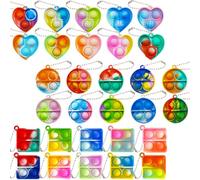 KIRZAX 30 Piezas Pop it Mini de Silicona Juguetes Mini de Goma,Squeeze Bubble Juguete de Mano para niños,Recuerdos de Fiesta para niños, para TDAH, Alivio del Estrés Autismo, para Niños Adultos