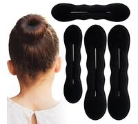 KIRZAX 4 PCS Accesorios Pelo Mujer, Conjunto de Donas para Cabello,Magic Espuma Esponja Moño Pelo, Gomas DIY Moño Donas Set de Diseño de Cabello,para Mujeres Niñas Hacer Moños Pelo Pelo Largo