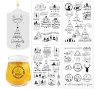 KIRZAX 4 Pcs Wipe-Off Marine Stickers Wipe-Off Foil Transfer Stickers, Wipe-Off Marine Stickers for Furniture, Glass, Wood, Scrapbooking, DIY Craft Decoration