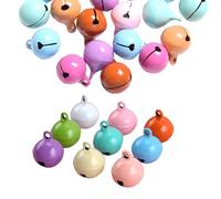 KIRZAX 50 Piezas Cascabeles Manualidades de Color,22mm Pequeñas Cascabeles, Campanas de Metal,para Manualidades de Bricolaje Decoraciones Creativas Cumpleaños Navidad Bisutería(Estilo 2)