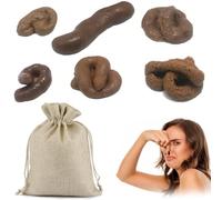 KIRZAX 6 Piezas Caca De Juguete Mierdas De Broma,Caca De Broma, Viene con Bolsa con Cordón. Adecuado para El Día De Los Inocentes De Halloween