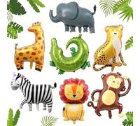 KIRZAX 7 Piezas Globos Animale, Gigante Globos Animales de la Selva,XXL Globos Animales, Globos de Helio de Animales,Globo de Papel Aluminio Animal, para Niño Niña Fiesta de Cumpleaños Deco