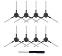 KIRZAX 8 Piezas cepillos laterales negros para Xiaomi Vacuum X20+/X10+/S20, con destornillador, recambios Xiaomi Robot Aspirador