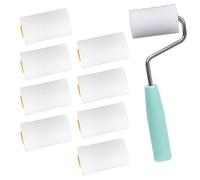 KIRZAX 9 piezas Rollos Pequeños de Espuma Blanca con Soporte de Rodillos,Rodillo Espuma Pintura,Marco de Rodillo de Pintura,para Pintar y Pintar Paredes(56mm*34mm)