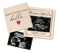 KIRZAX Caja de Sorpresa para Anunciar Embarazo - Marco para Foto de Ultrasonido + Placa de Anuncio de Bebé, Regalo para Abuelos (vais a ser abuelos)