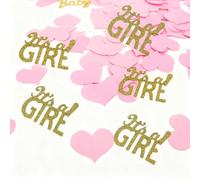 KIRZAX Confeti Revelación Género Bebé - 100pcs Confeti Biodegradable Rosa, para Revelación Género Bebé Niña, Set de Decoración Gender Reveal