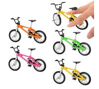 KIRZAX Juego de 4 Bicicletas de Dedo, Bicicletas de Dedo de plástico, Juguetes de Mini Bicicleta con Accesorios Originales, Que ayudan a Mejorar la motricidad de Las Manos