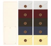 KIRZAX Juegos de Papel de Papelería Vintage,Juego de Papel Sobres Vintage, Incluir 10 Papel Antiguo Sobres,20 Papelería Vintage Papel y 10 Pegatinas Sellos de Cera, para Invitaciones, Bodas,Tarjetas