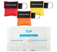 KIRZAX Mascarilla respiratoria de emergencia de 3 piezas, mascarilla RCP portátil, mascarilla respiratoria con llavero para uso de emergencia en el coche, en casa o de viaje