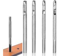 KIRZAX Set de 4 Sacabocados Cuero, Punzones Acero Inox 2.5/3.0/3.5/4.0mm, resistente para Agujeros Cinturón, Cuero & Bolsos, galvanizado & anti-caída