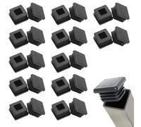 KIRZAX Tapones laminares 25x25mm para Tubo Cuadrado,24 Unidades Tapones Cuadrados de plástico PE, Cubierta de Tubo Negro Tapones,para Tubos de Acero, Acero Inoxidable, Aluminio y perfiles de Aluminio