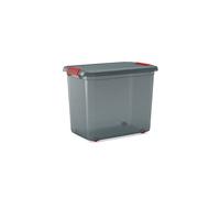 KIS K Latch Box XXL Cuerpo + Tapa con Clips 59 x 39 x 45 h, Gris Transparente, 59.1 x 39 x 87.5