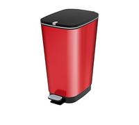Keter - Cubo de Basura Chic Bin L - Color Rojo - Papelera de Baño con Pedal con Anillo para Sujetar la Bolsa - Capacidad 50 litros - Medidas 29 x 44,5 x 60,5 cm