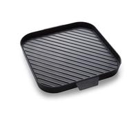 Kisag Plancha Quadro 25 × 25 cm, antiadherente de aluminio con revestimiento ILAG de 2 capas, para quemadores LongFire, interior y exterior, bajo en grasa para asar carne, pescado y verduras