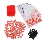 Kisangel 1 Juego ajedrez Bingo para Lugares Papeles de Bingo interesantes Tablero de Bingo Juego de Fiesta del hogar números de cartones de Bingo Tarjetas de Bingo el plastico Rojo