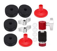Kisangel 1 Juego almohadilla de fieltro de tambor accesorio de platillos Fundas para soporte de platillos accesorios para kit de batería accesorios de tambor sintió rojo
