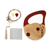 Kisangel 1 Juego Arpa de Lyra de Cuerdas Portátil Instrumento Musical Retro para Principiantes y Jugadores Intermedios Incluye Herramientas de Afinación Limpieza
