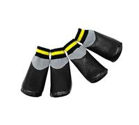 Kisangel 1 Juego Botas Impermeables para Perros Pequeños Calzado Antideslizante de Invierno Zapatos de Goma para Protección Nieve y Lluvia Color Negro