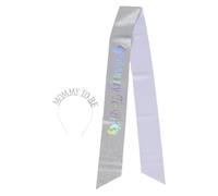 Kisangel 1 juego de tiara de banda para futura mamá: banda plateada brillante para decoración de baby shower, accesorio brillante para futura mamá para revelación de género, recuerdo del embarazo
