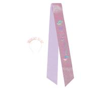 Kisangel 1 juego de tiara de banda para futura mamá: banda rosa brillante para decoración de baby shower, accesorio brillante para futura mamá para revelación de género, recuerdo del embarazo