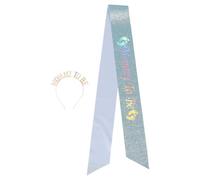 Kisangel 1 juego de tiara de banda para futura mamá: banda turquesa brillante para decoración de baby shower, accesorio brillante para futura mamá para revelación de género, recuerdo del embarazo