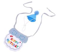 Kisangel 1 Juego Gorro de Cumpleaños para Perros y Gatos con Bandana Decorativa Accesorio Resistente y Portable para Mascotas para Fiestas y Cumpleaños Azul