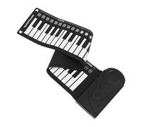 Kisangel 1 Juego Piano electrónico portátil piano portátil piano plegable piano enrollado a mano piano musical enrollable música de teclado pianos de teclado AbS Black