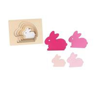 Kisangel 1 Juego Rompecabezas De Animales De Madera Juguetes Rompecabezas De Madera Juguete Degradado De Color Juguete Educativo Temprano Juguete De Madera De Colores Rosa