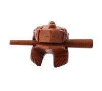 Kisangel 1 Set De Adorno De Rana Mini Escultura De Rana Escritorio De Rana Adorno De Madera Instrumento De Rana Pequeño Instrumento De Percusión Rana Guiro Decoración