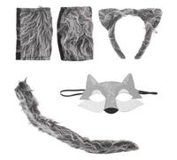 Kisangel 1 Set de Disfraz de para Halloween para Niños: Diadema con Orejas de Animal, Peluda y Guante con Pata - Accesorio para Fiesta de Navidad, Festival y Cosplay para Carnaval y Juegos de Rol