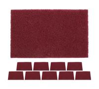 Kisangel 10 almohadillas de fregado multiusos, almohadilla flexible roja de 7,9 x 4,7 pulgadas para preparación de superficies de metal y madera, alfombrilla de lijado manual roja para limpieza,