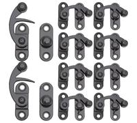 Kisangel 10 Pestillos de Gancho Vintage de Aleación de Zinc Cierre Oscilante en Ángulo Recto Color Negro Cañón para Cajas Pequeñas Joyeros y Armarios Pestillos Decorativos Resistentes