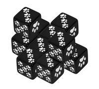 Kisangel 10 Piezas Dados De Resina De Dibujos Animados Fiesta Miniatura Pequeño Caballero Echado a Un Lado Jugar Pata Dados De Seis Caras De Seis Lados Minis Jugando Black