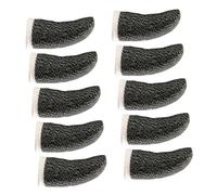 Kisangel 10 Piezas Fundas para Dedos de Anti-Sudor Protector Táctil Transpirable para Mandos Móviles Cubiertas Negras con Borde para Pulgar Seguro y Cómodo