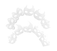 Kisangel 10 Piezas Máscara de Papel Blanco para Mascaradas DIY Ligera y Cómoda, Forma de Corona o Mariposa, Adecuado para Disfraces y Fiestas de Halloween