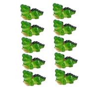 Kisangel 10 Piezas Mini Estatua de cocodrilo pequeña cifra Artesanía Miniatura Exterior pequeño Decoraciones de jardín de Bricolaje Decoraciones al Aire Resina Green