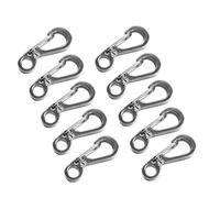 Kisangel 10 Piezas Mini Mosquetones de Aleación de Aluminio con Cierre de Resorte Resistente para Llaveros Cuerda Paracaídas y Equipo de Camping Ganchos Plateados para Exteriores y
