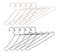 Kisangel 10 Piezas Miniatura Perchas de Ropa para Muñecas Metal Negro y Rosa de Accesorios para Casa de Muñecas Colgadores Funcionales para Organizar Ropa Infantil