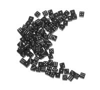 Kisangel 100 Piezas Mini Dados Negros de Caras Unidades Pequeñas de Plástico Resistente para Mesa Fiestas y Aprendizaje Matemático Familiar