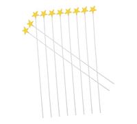 Kisangel 100 Piezas Toppers Primeros De La Magdalena del Compromiso Palillos De Oro para Aperitivos Confeti Estrella Adorno De Pastel De Castillo Decoraciones De Estrellas Metal Yellow