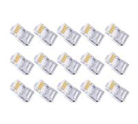 Kisangel 100piezas Unidades Enchufe Modular Cata Transparente con Clip Reforzado Resistente para Cable Ethernet Pass Through