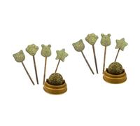 Kisangel 10piezas Catnip Lollipop para Gatos Snack Natural para Promover La Digestión Incluye Formas Divertidas Bola Giratoria Gato Cabeza De Oso Oso y Estrella para Gatitos