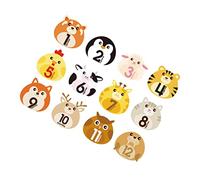 Kisangel 12 Hojas Pegatinas de Bebés Animales Carteles Autoadhesivos Momentos Cumpleaños del Primer Año