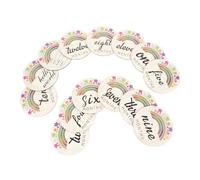 Kisangel 14piezas Tarjetas De Madera Mensuales Para Bebés Grabadas Con Diseño Original Para Fotos Primer Año Accesorio Para Anuncios y Regalos De Recién Nacido