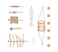 Kisangel 15 Piezas Juguetes para Aves Accesorios Interactivos para Periquitos y Otros Pájaros para Masticar y