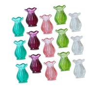Kisangel 15 Piezas Mini Vases For Crafts and Dollhouse Decoration Tiny Flower Pots In Colors Realistic Miniature Bud Vases For Succulent Planters and Small Space Decor